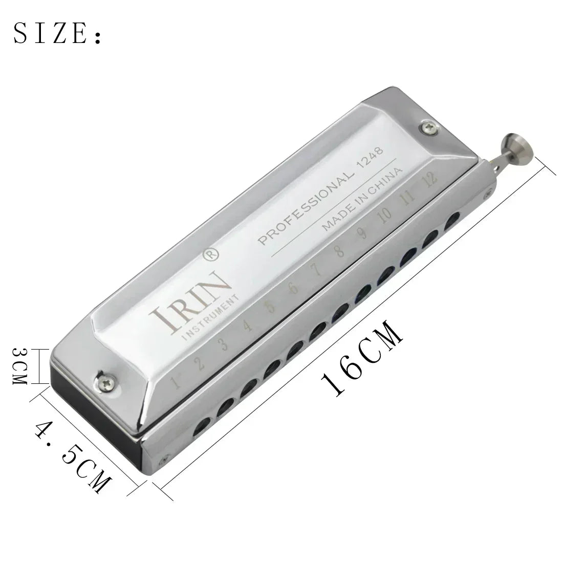 IRIN Harmonica 12/16-Hole 48/64-Note Chromatic Harmonica Semitones Mouth Organ Professional Harmonica Woodwind Instrument