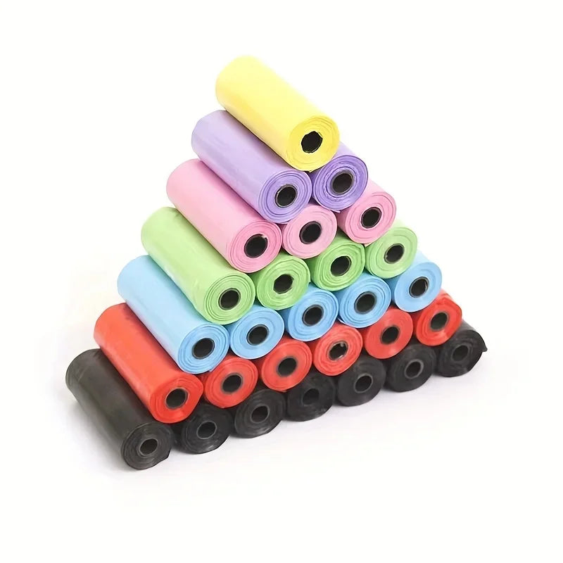 Random Color Cartoon Paw Graphic Dog Poop Bags Pet Poop Bags Leak-Proof Dog Waste Bags For Pet Supplies