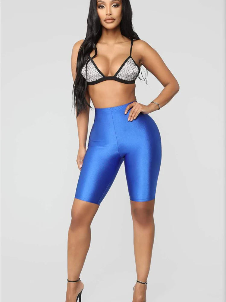 Women Cycling Shorts Dancing Gym Biker Slim Active Sports Solid Sexy Skinny 2024 New Summer