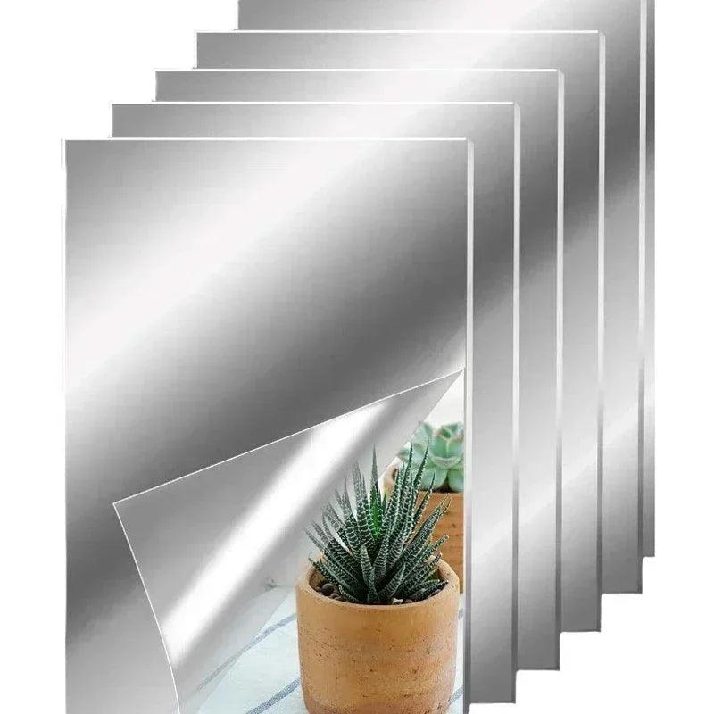 Mirror wall sticker 15cm self adhesive decal diy mirror stickers 3d for home living room bedroom decor