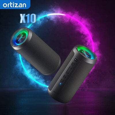 Ortizan Portable Party Speaker with Beat-Synced RGB Light, Powerful Sound and Deep Bass,TWS Stereo Pairing,IPX7 Waterproof