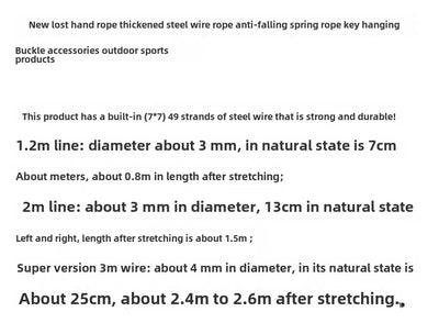 Fishing Lost Rope Boat Fishing Sea Fishing Gear Accessories Anti-lost Rope Outdoor Mountaineering Camping Steel Wire Spring R...