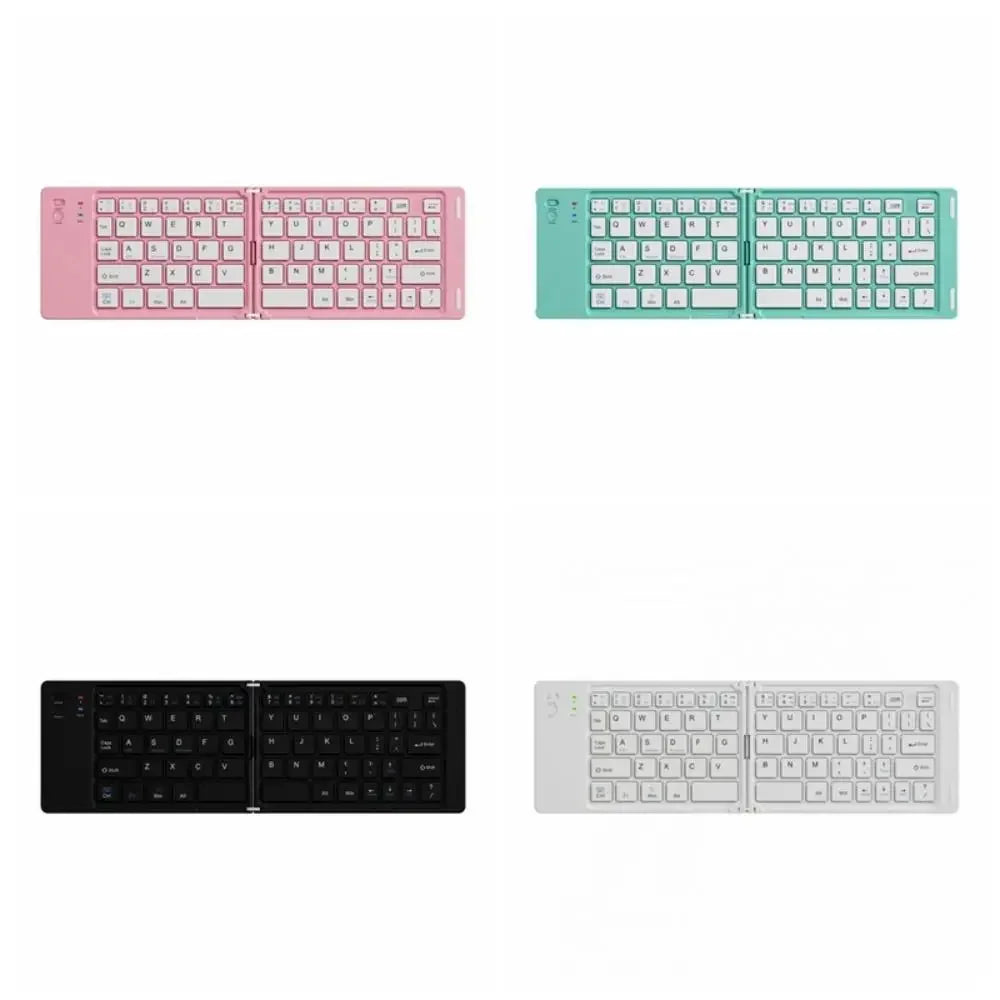 Mini Wireless Folding Keyboard Slim Design Lightweight Bluetooth Keyboard Portable Rechargeable Foldable Keyboard Notebook