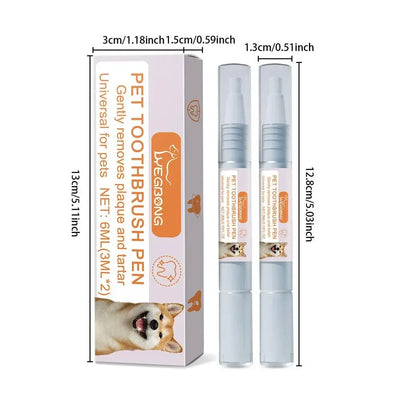 Pet Toothbrush Pen Teeth Clean Fresh Breath Pet Toothbrush Paste Brush One Easy To Use Cat Tooth Brush ToothbrushSet Accessories