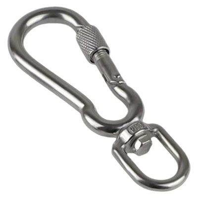 Stainless Steel Hook with Swivels for Dog Collar Carabiner with Swivels Joint Bolted Carabiner for Pet Leashes/Camping Tent