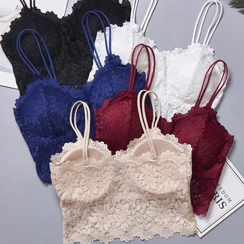 Women's Lace Bra Wireless Push