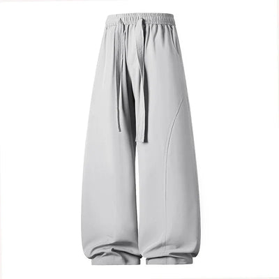 Men's Wide Pants Oversize Sports Streetwear Solid Color Sweatpants Summer Male Breathable Loose Trousers Streetwear Jogger Pants