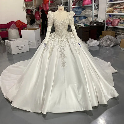 Elegant Ball Gown Short Sleeves Women Wedding Dresses Popular Organza Bridal Gowns Customized Ball Princess Vestido De Novia