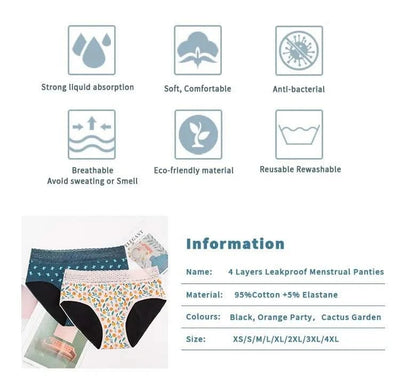 Women's Seamless Physiological Underwear 4-Layer Leak-Proof Menstrual Period Panties Breathable Antibacterial Menstrual Briefs