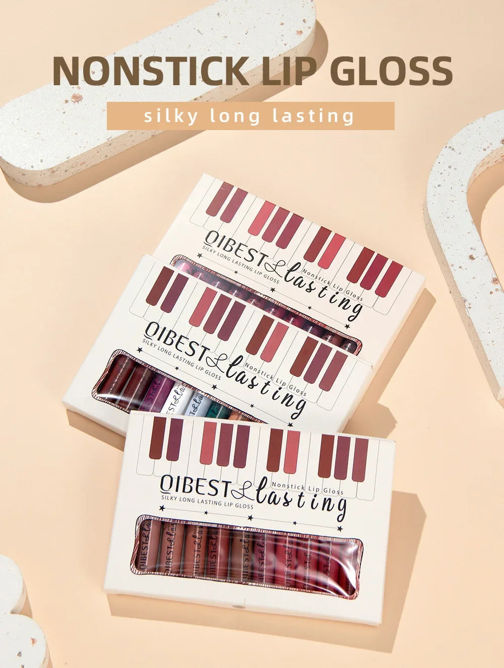 Luxury Matte Lip Gloss Set 12 Waterproof Shades Non Sticky Long Lasting Lipstick Kit For Daily Party Makeup