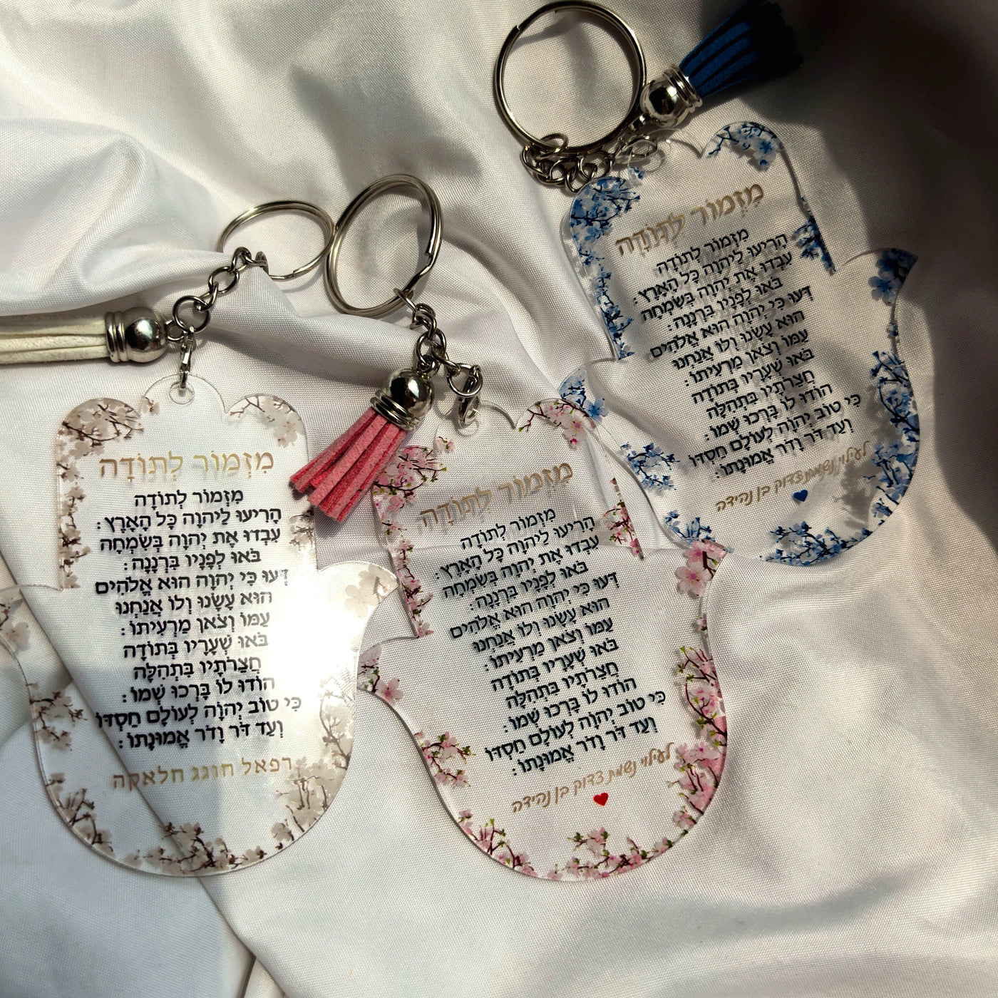 10PCS Thanksgiving Party Gift Hasma Card Transparent Acrylic Wedding Souvenir Card with Keychain Lyric A Hymn of Thanks Prayer