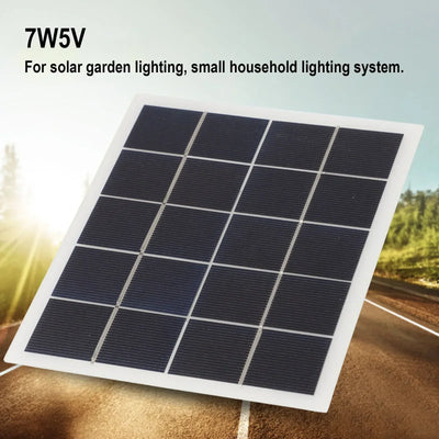 Outdoor Use 0-800MA Portable Solar Panel 7W Solar Panel Fine Workmanship Versatile Application For Home Lighting