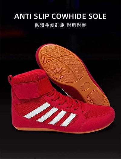 Boxing wrestling shoes children's adult training men women combat fighting Sanda high top shoes boots strength weightlifting gym