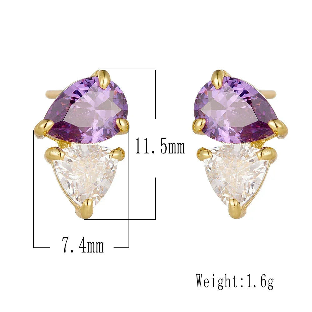 fine jewelry Sterling 925 silver jewelry wholesale Pear Cut Water Drop Zircon Stud Earrings Fine Jewelry for Women