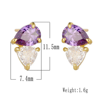 fine jewelry Sterling 925 silver jewelry wholesale Pear Cut Water Drop Zircon Stud Earrings Fine Jewelry for Women