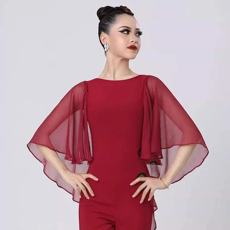 Pink Latin Dance Tops For Women