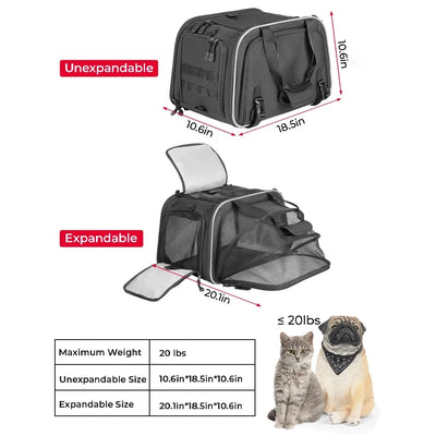 Motorcycle Pet Carrier Bag Cat Dog Pet Carrier Airline Approved Portable Cat Dog Travel Carrier For Luggage Rack Passenger Seat
