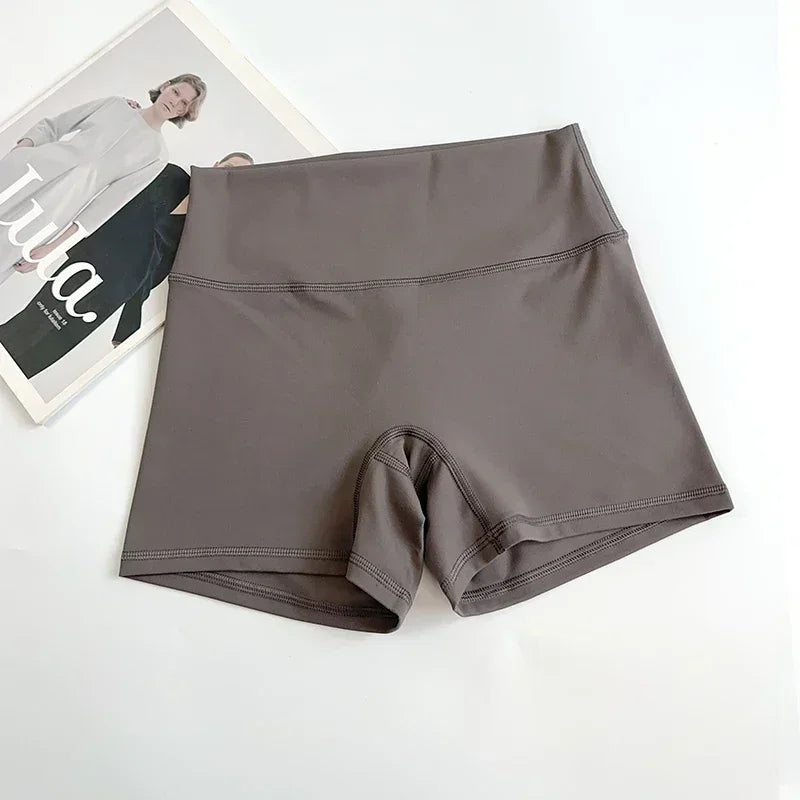 Women Sports Biker Shorts Women Naked Feeling High Waist Yoga Shorts Push Up Fitness Leggings Tummy Control Yoga Slim Shorts🩳👍