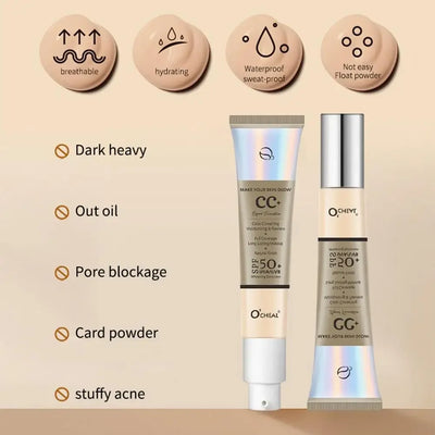 CC Cream With SPF 50 Color Correcting Cream SPF 50 Sunscreen Full Coverage Foundation Lightweight Foundation Moisturizing