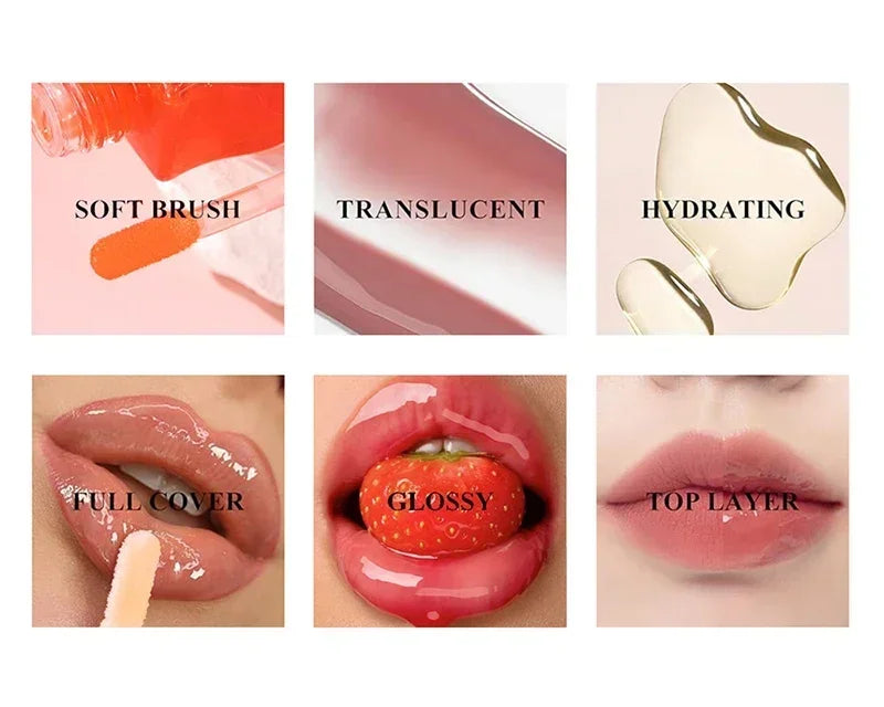 Water Light Honey Lip Oil Essence Long Lasting Moisturizing Fruity Shimmer Jelly Reduce Lip Lines Liquid Lipstick Gloss Makeup