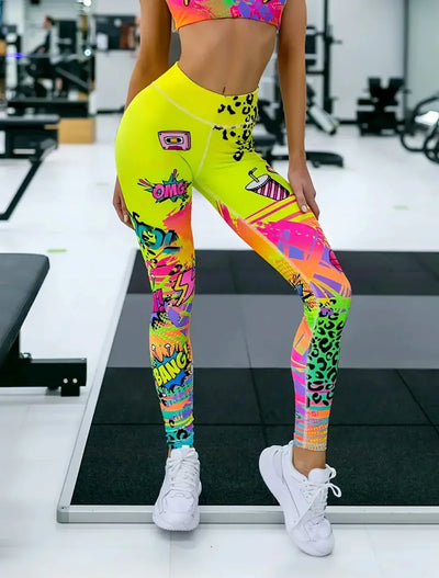 Fashion Printed High Elastic Yoga  Leggings
