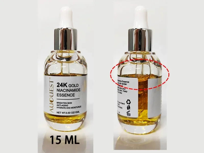 Niacinamide Face Serum 24K Gold Hyaluronic Acid Essence Whitening Dark Spot Corrector Facial Serum Skin Care Products