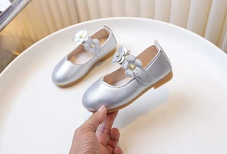 Spring Autumn Little Girls Ballet Shoes Sweet Chic Kids Fashion Princess Leather Shoes Causal Versatile Children's Flats Soft
