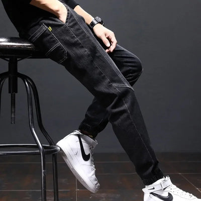 2024 Men Jeans mens fashion clothing Black Blue Cargo Jeans Men Streetwear Denim Jogger Pants Men Baggy Harem Jean Trousers