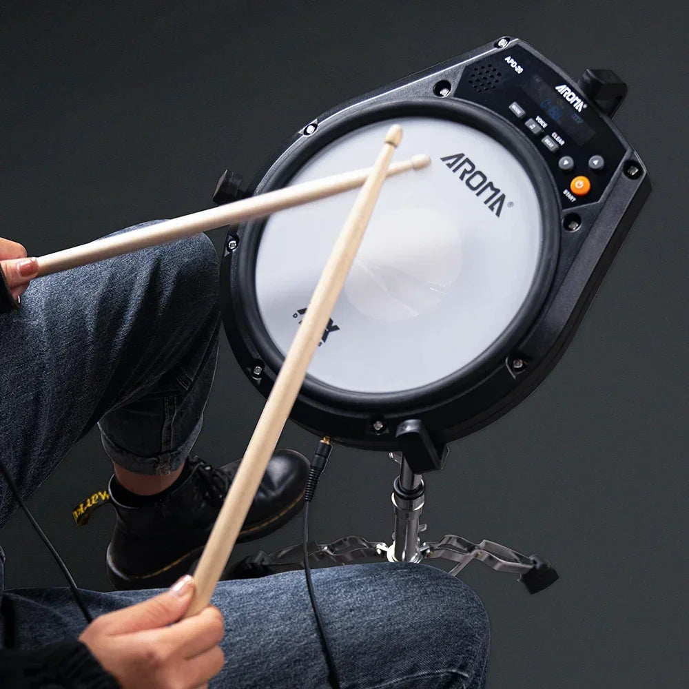 AROMA APD-20 Electronic Drum Dumb Drum Beating Board Percussion Instrument Electronic Mute Drum Pad Vocal Metronome Training Pad