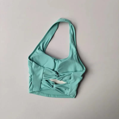 Women's yoga sports bra, neck hanging cross belt chest cushion yoga back training bra