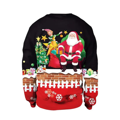 2024 Women Ugly Christmas Sweatshirt Funny Dog Head Pullovers Hoodie Humping Reindeer Climax Christmas Clothes