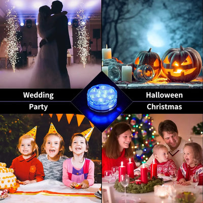 Submersible Led Lights With Remote Battery Operated Underwater Pond Bathtub Hot Tub Spa Swimming Pool Fountain Vases Fish Tank