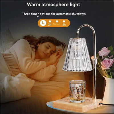 ABKW-Candle Warmer Lamp With Timer,Dimmable Candle Warmer For Home Decor,Adjustable Height Wax Melts Warmer Birthday Gift(US)