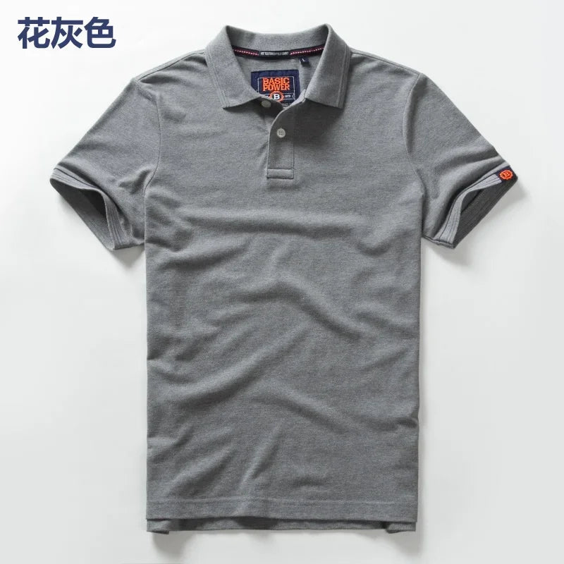 Summer Mens Polo homom shirts Cotton Shirts Short Sleeve Letter Embroidered Emblem Simple Shirt for Male golf clothing t-shirts