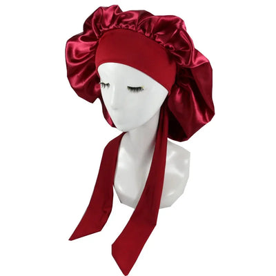 Satin Bonnet Silk Bonnet Adjustable Bonne For Sleeping Hair Bonnet With Tie Band Bonnets For Women Men