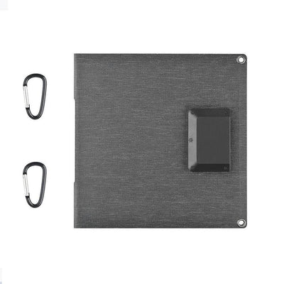 24W Portable Solar Panel with USB-C USB-A Outputs Foldable Solar Panel Solar Charging Panel for Phone Power Bank Small Fan