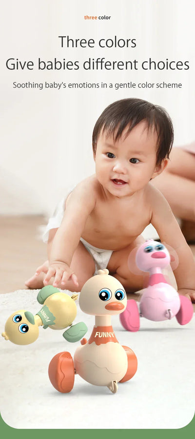 Baby Toy Swing Duck Toy Cartoon Press Vehicles Glide Animal Inertia Pull Back Cars Early Education Toys for Toddlers Boys Girls