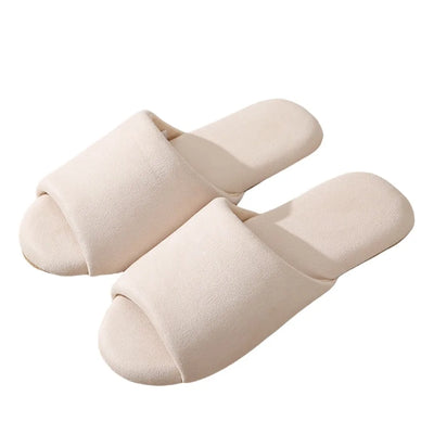 Fashion Japanese Style Suede Nap Slippers Open Toed Soft Silent Soles Slippers Casual House Shoes Indoor Slippers Women Female