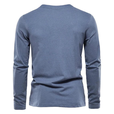 100% Cotton Long Sleeve T Shirt For Men Solid Spring Casual Mens T-shirts High Quality Male Tops Classic Clothes Men's T-shirts