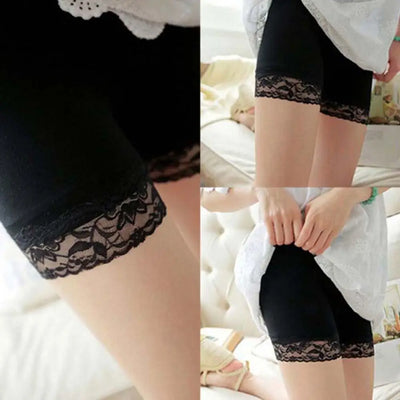 Women Seamless Solid Colour Lace Leggings