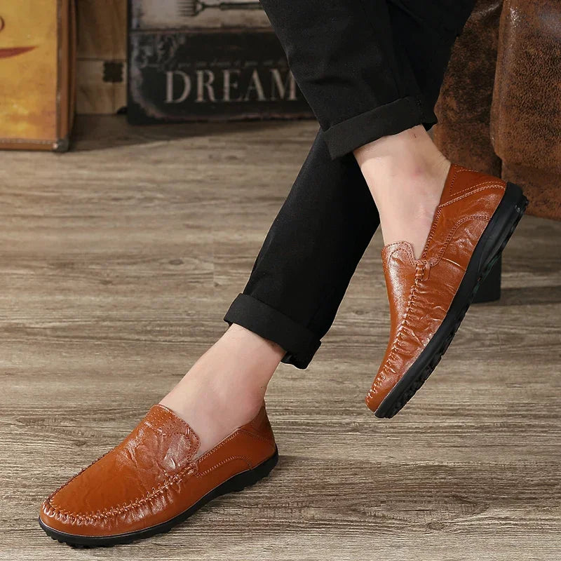Men Loafers Leather Shoes For Men Casual Shoes Moccasins Breathable Sneakers Men Driving Shoes Comfort Flats