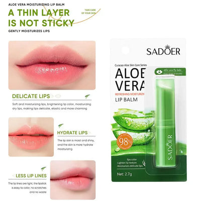 Refreshing hydrating repair lipstick Aloe Vera Vitamin essence Double Protection Moisturizing Water Lip Balm beauty skincare