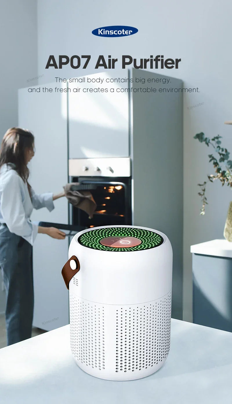 Home Electric Air Purifier With H13 HEPA Filter Desktop Air Cleaner Smoke Odor PM2.5 Particulate Matter Adsorption Filtration