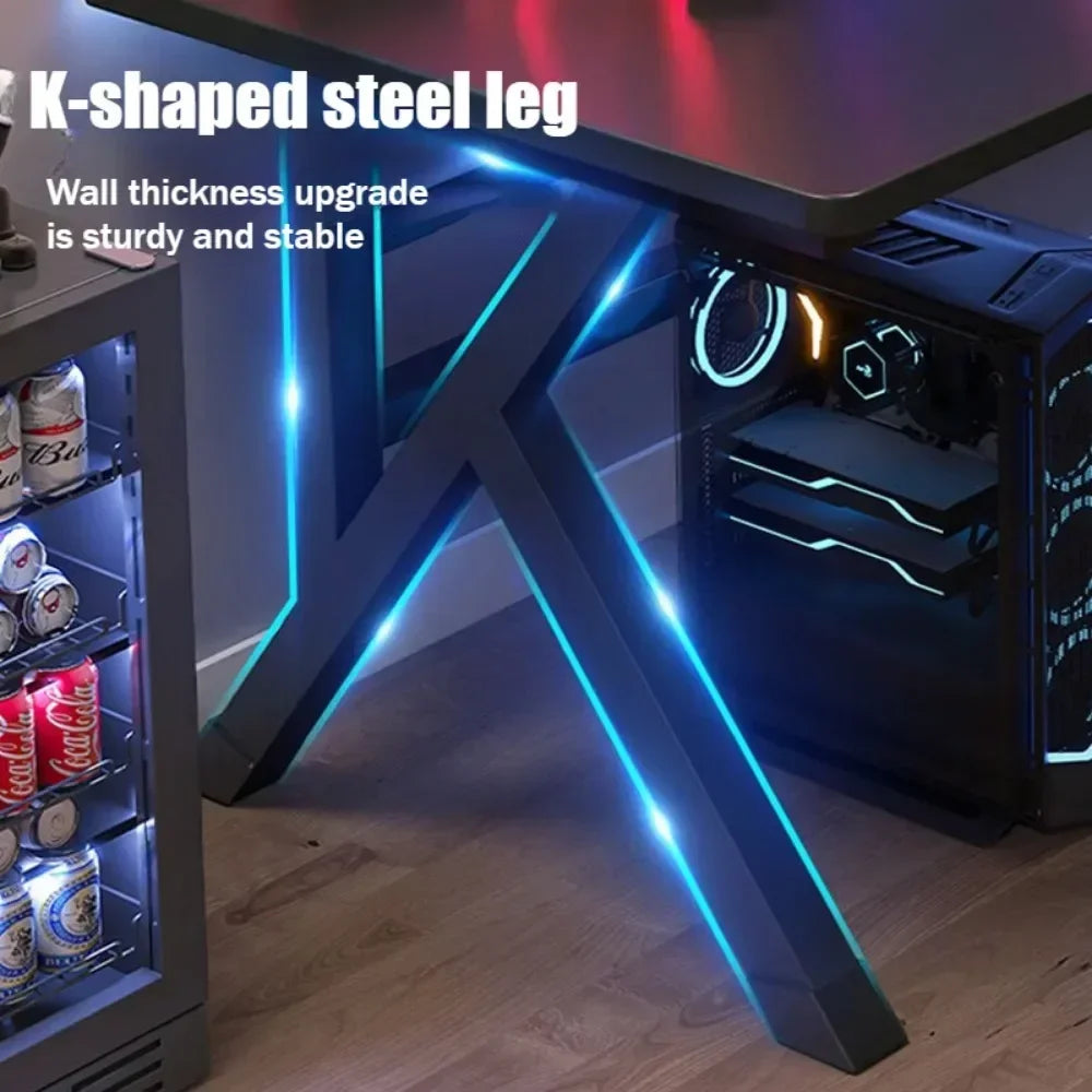 Desktop Computer Desk Ergonomic Gaming Table Bedroom Writing Desk K-type Luxury Stable Gaming Table Double Player Gaming Table