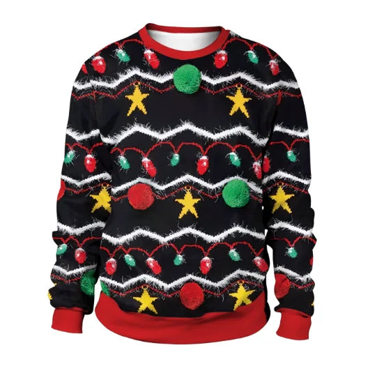 Ugly Christmas Hoodie Green Jumpers 3D Funny Printed Holiday Party Xmas Sweatshirt for Party Birthday Xmas Sweatshirt 2026