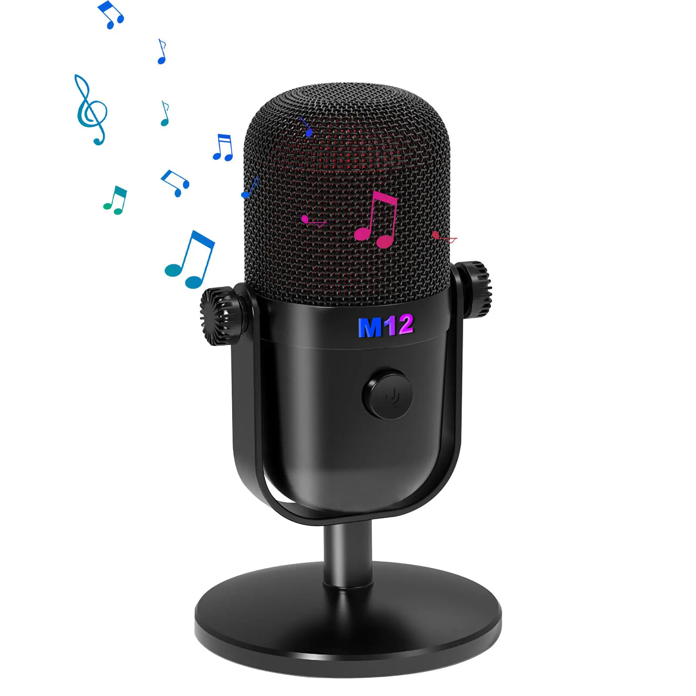 USB Condenser Microphone Gaming Mic RGB Lighting Effects for Laptop Phone Recording Live Streaming Karaoke Music Accessories