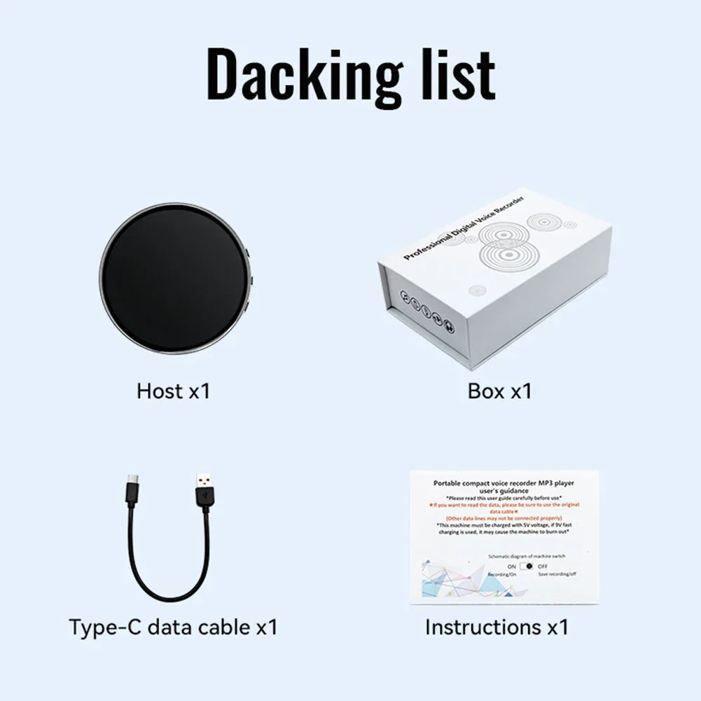 Digital Voice Control Recorder HD Noise Reduction Voice Activated Recorder with Real-Time Transcription & Translation Device