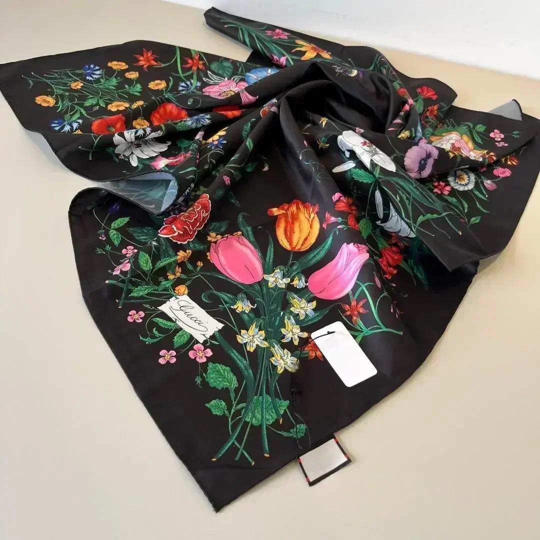 Silk scarf: modern flair - effortlessly chic styling.