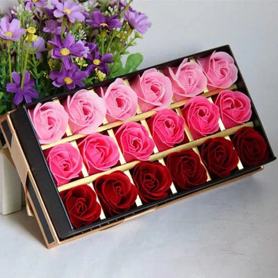 Romantic 18pcs Soap Rose Flowers Gift Box Luxury Soap Flower Gifts Birthday Party Valentine's Wedding Creative Soap Flowers
