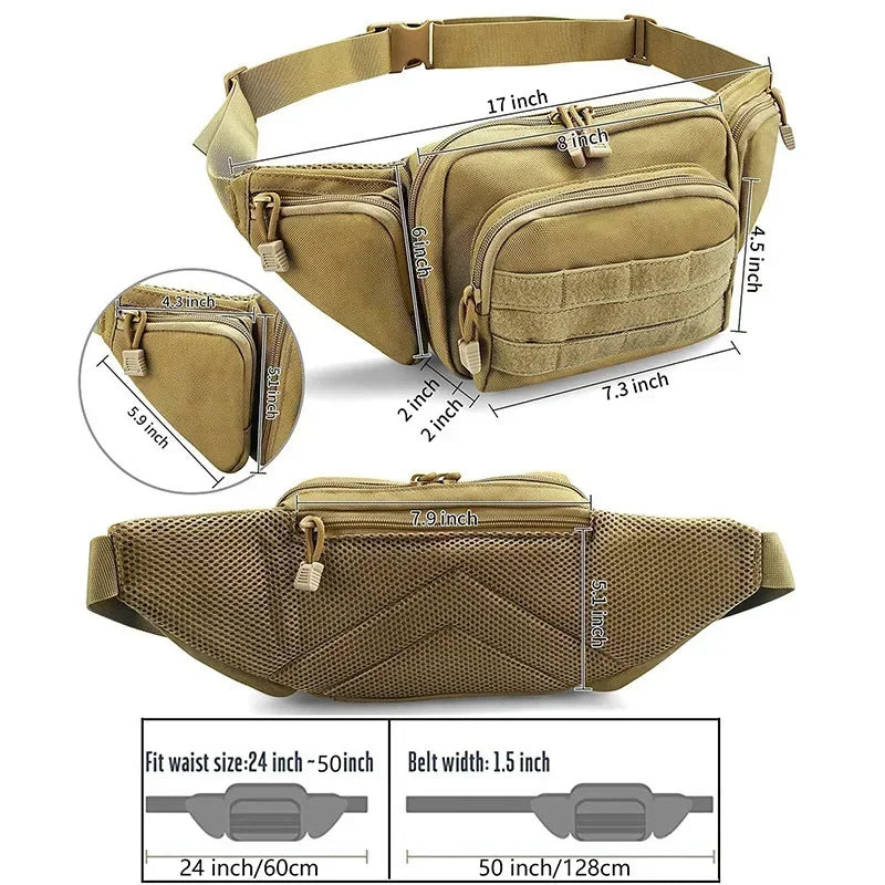 Waist Pack Nylon Bodypack Hiking Phone Pouch Outdoor Sports  Hunting Climbing Camping Belt Bags